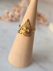 Ring med öga , guldpläterat rostfritt stål