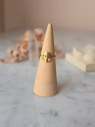 Ring med livets träd, guldpläterat rostfritt stål