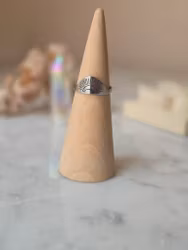 Ring med måne oval, rostfritt stål