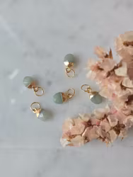 Berlock | grön Aventurin, liten droppe