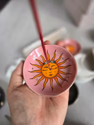 Rökelsehållare sol rosa