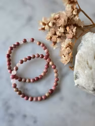 Armband Rodonit & facetterad rosenkvarts