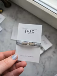 Wish bracelet | facetterad agat | ljusgrå