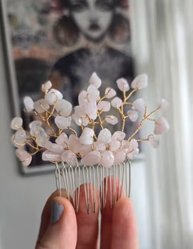 Hårsmycke, Rosenkvarts stor/yvig