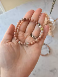 Armband | Rosa Jaspis & Bergkristall