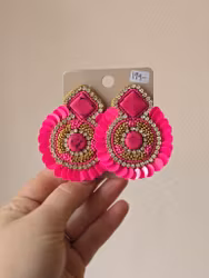 Örhänge nr 16 (stora rosa)