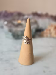 Ring, löv, rostfritt stål