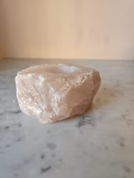 Ljuslykta, rå rosenkvarts