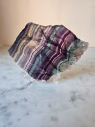 Regnbågsfluorit, stor polerad skiva