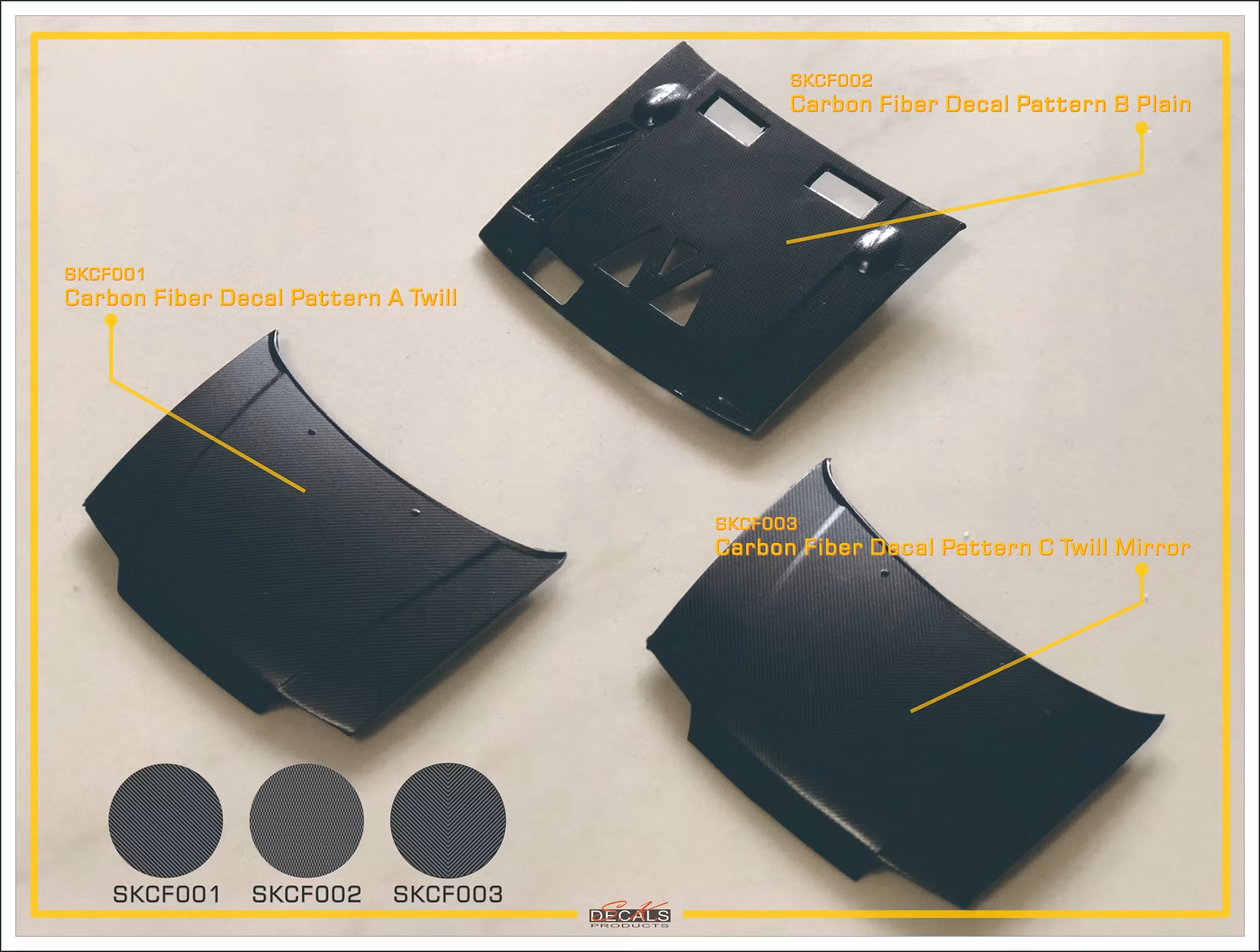 CARBON FIBER DECAL PATTERN A TWILL