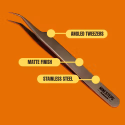 NINESTEPS Angled Fine Tip Stainless Steel Tweezer