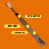 NINESTEPS XL Flat Tip Stainless Steel Tweezer