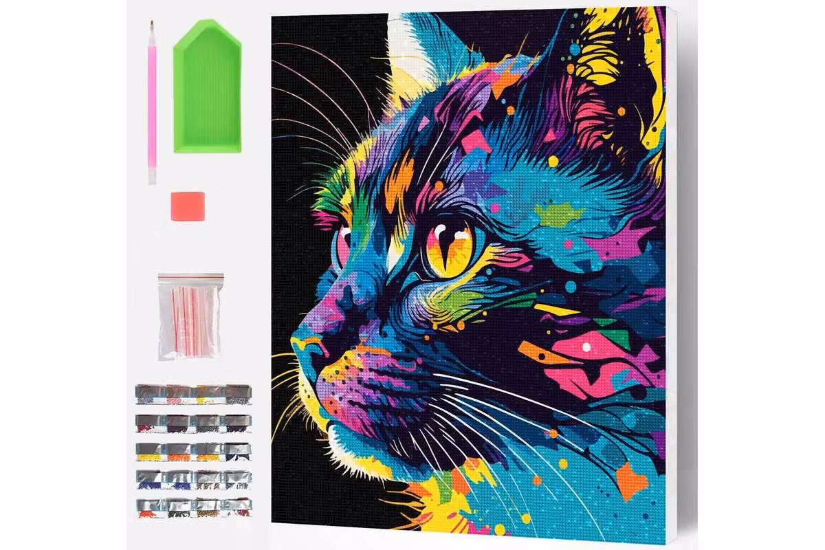 Diamond art Katt 30x40cm