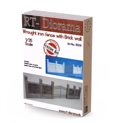 Wrought iron fence with Brick wall 1/35