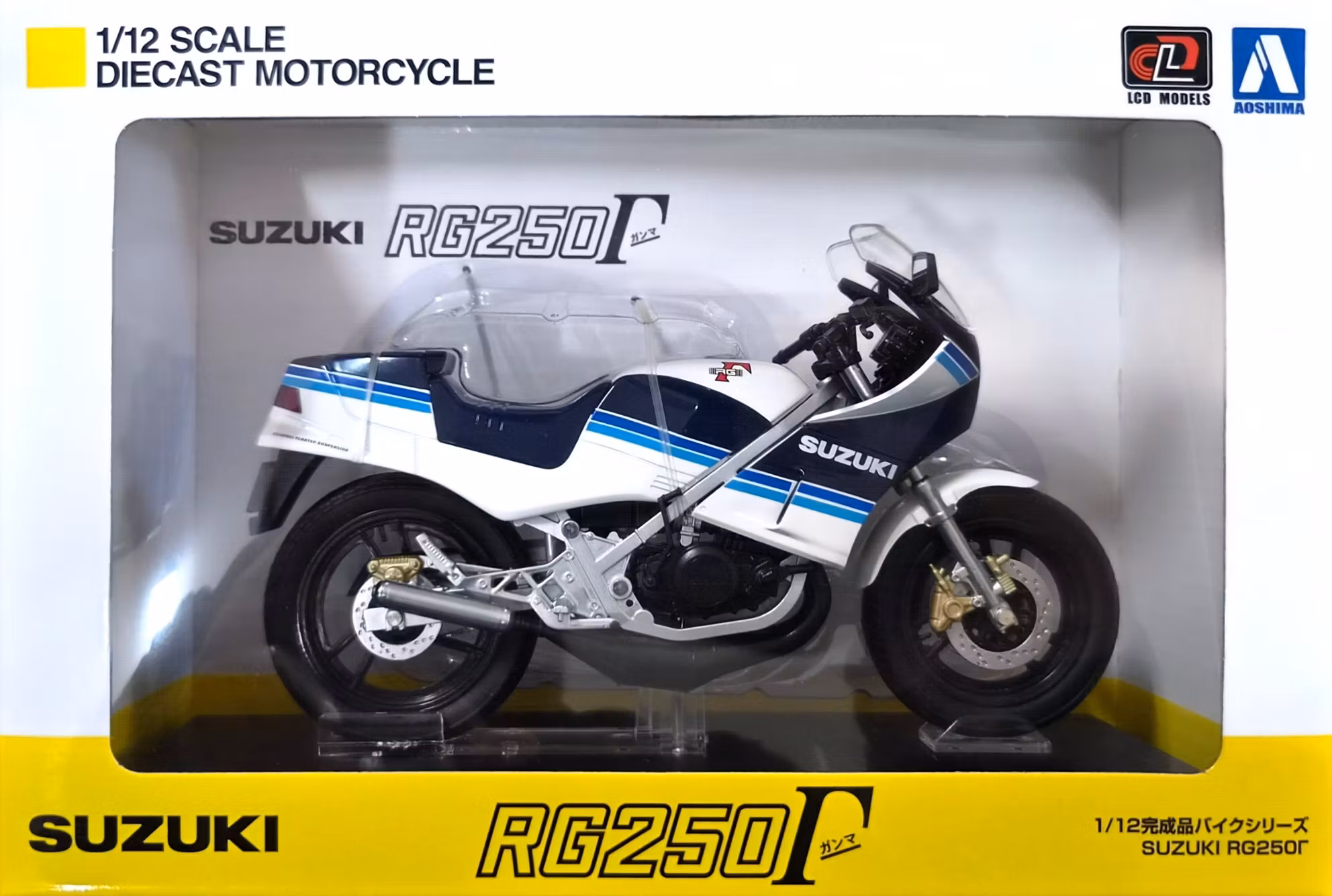 SUZUKI RG250 GAMMA BLUE AND WHITE 1/12 DIECAST!