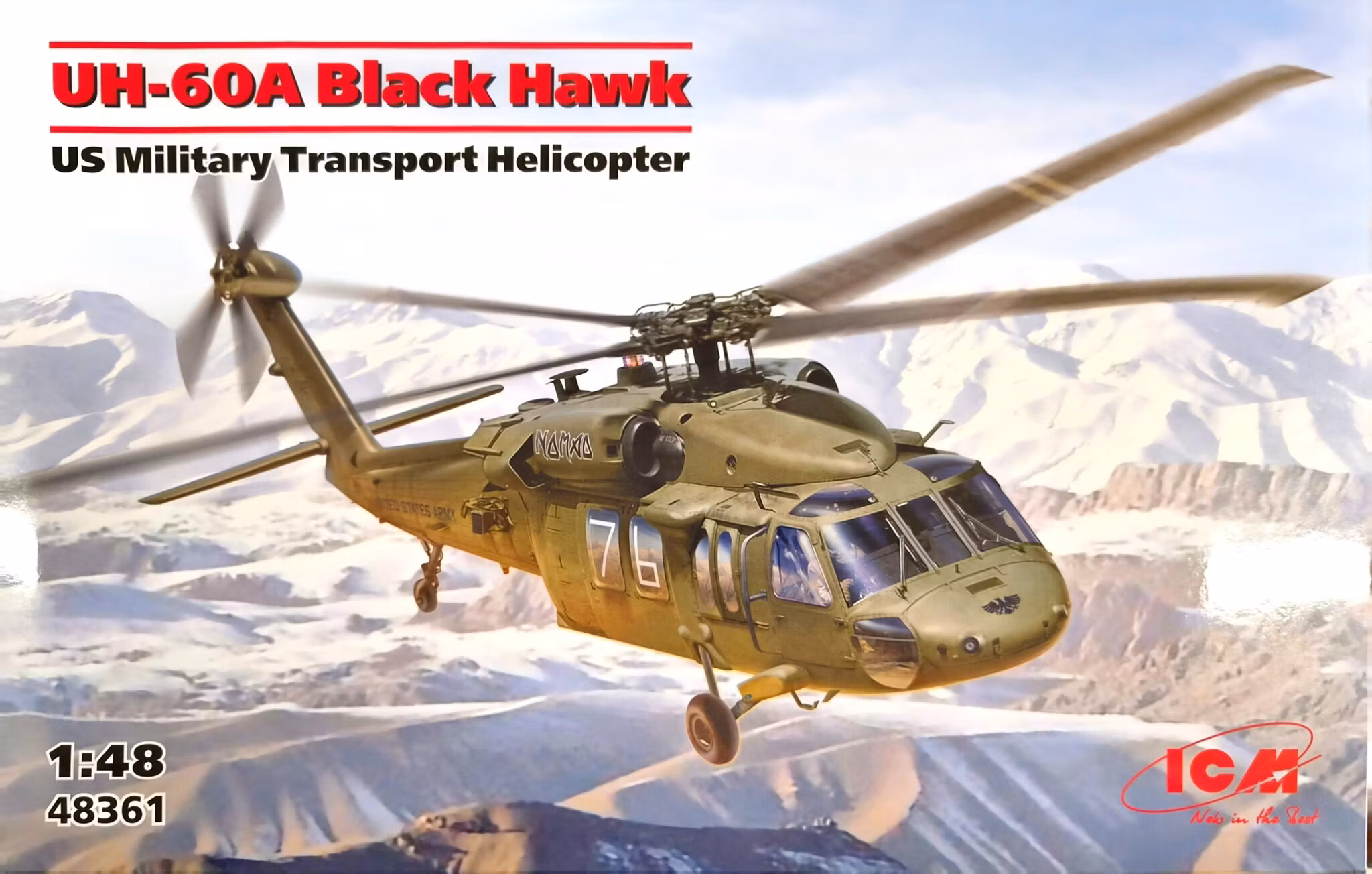 UH-60A Black Hawk, US Military Transport Helicopter 1/48