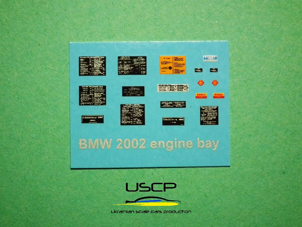 BMW 2002 Engine Bay Decal 1/24