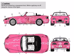 Honda S2000 Pink F&F2 (Suki) Decal