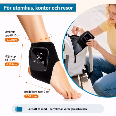 Ankelskydd med värme och vibrationsmassage