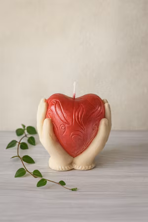 Stearinlys med Hjerte Design