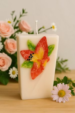 Stearinlys Blomst Motiv 1