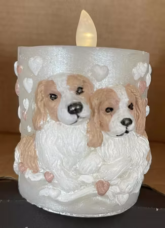 Stearinlys M/Hunde Motiv