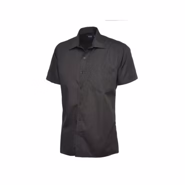 Poplinskjorta med kort ärm i polyester & bomull för herr | Uneek