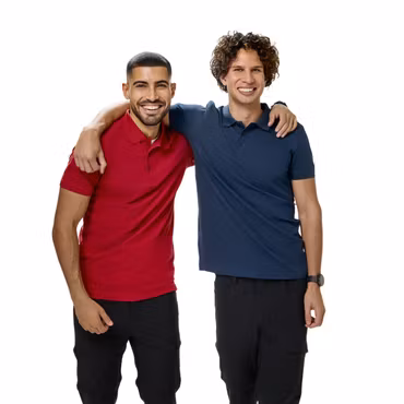 Stretchpiké med ribbkrage och sprund för herr - Surf Stretch | Printer