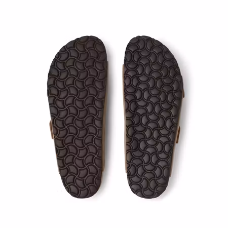 Herrsandaler i läder med korksula och dubbel dämpning | Suecos