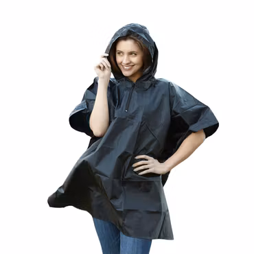 Regnponcho i PU-belagd polyester med huva och packpåse | Yoko