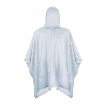 Transparent regnponcho i PVC med huva och förvaringspåse | Splashmacs