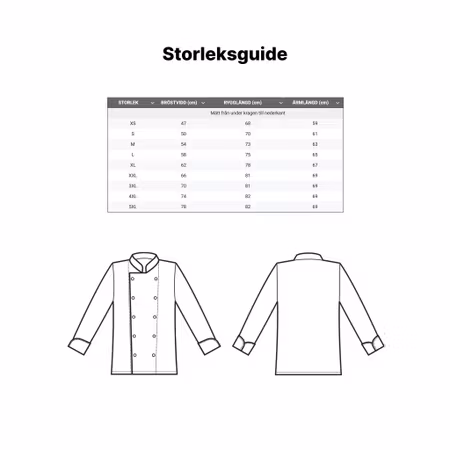 Vit slitstark kockrock med långa ärmar och kockknappar | Isacco