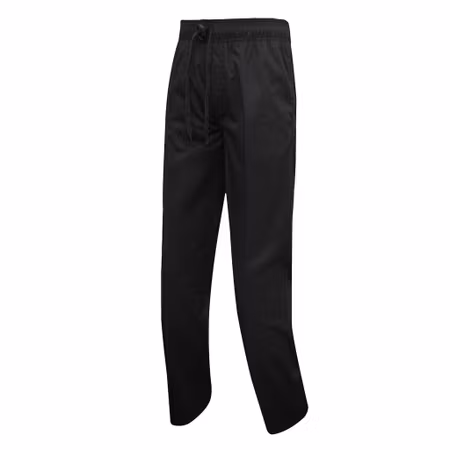 Svart kockbyxa i polyester och bomull med slim fit | Premier