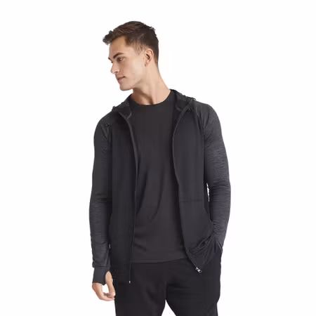 Hoodie med dragkedja och kontrastdetaljer | Just Cool