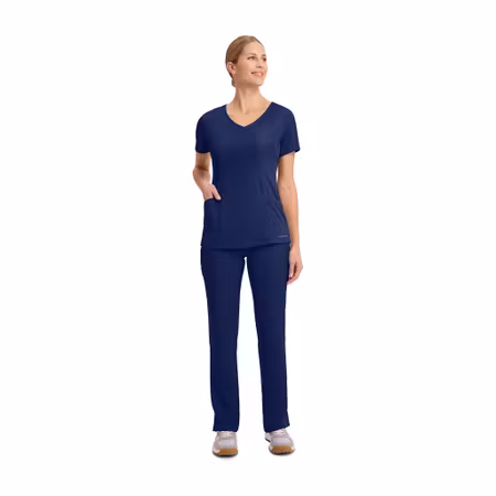 Vårdtopp i mock wrap-design med fyrvägsstretch - Madison | Healing Hands