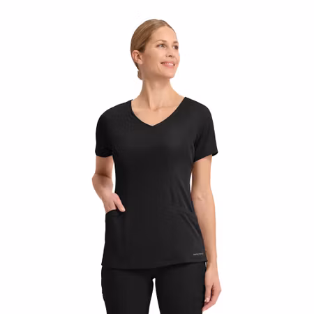 Vårdtopp i mock wrap-design med fyrvägsstretch - Madison | Healing Hands