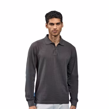 Långärmad piké i klassisk passform för herr | Asquith & Fox