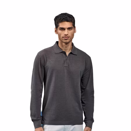 Långärmad piké i klassisk passform för herr | Asquith & Fox