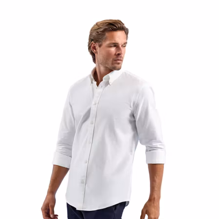 Långärmad Oxfordskjorta i bomull för herr | Asquith & Fox