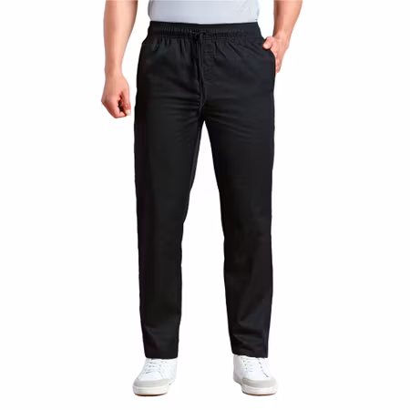 Svart kockbyxa i polyester och bomull med slim fit | Premier