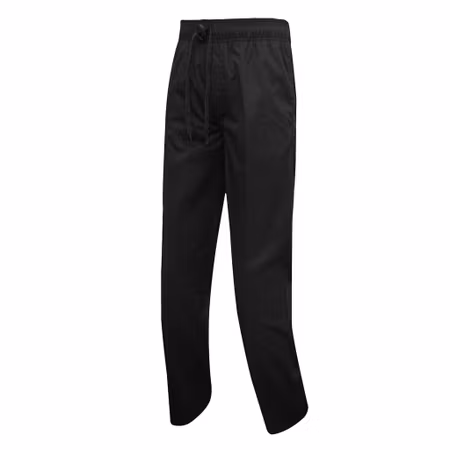 Svart kockbyxa i polyester och bomull med slim fit | Premier