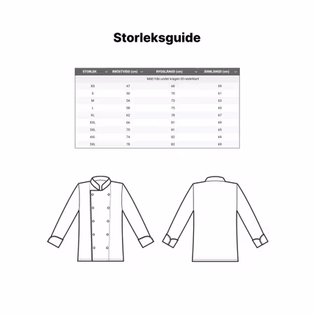 Vit slitstark kockrock med långa ärmar och kockknappar | Isacco