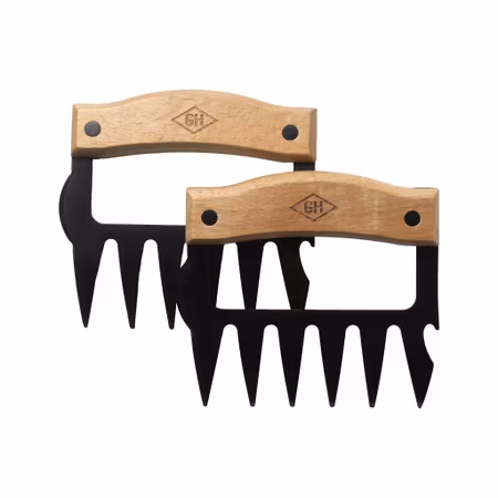 BBQ-köttklor i rostfritt stål med trähandtag (2-pack) | Gentlemen's Hardware