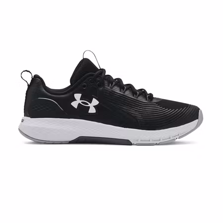 Svarta träningsskor i mesh och läder med Charged Cushioning® för herr | Under Armour