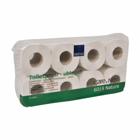 Toalettpapper i oblekt papper, 2-lagers - 56 rullar | Abena
