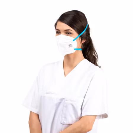 Filtrerande halvmask FFP2 med huvudband – Vit (10-pack) | Gibson Medical