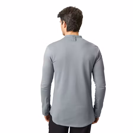 Funktionskockrock i slim fit med piquépaneler och lång ärm | Exner