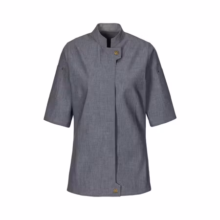 Marinblå kockrock i denim med kort ärm för dam | Exner