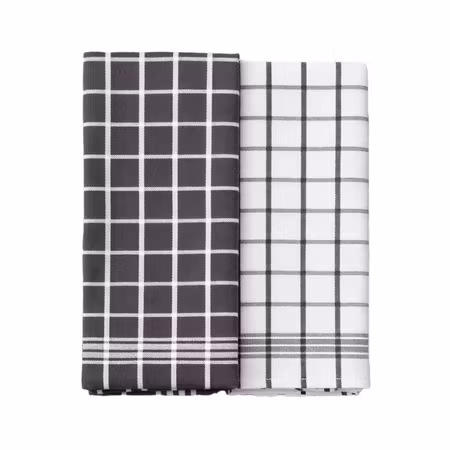 Kökshandduk i bomull 2-pack grafitgrå 45 × 70 cm | Exner