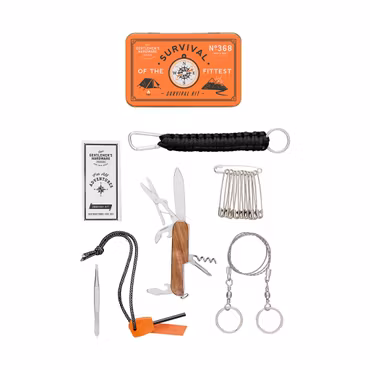 Överlevnadskit med tändstål, fickkniv och wiresåg | Gentlemen's Hardware